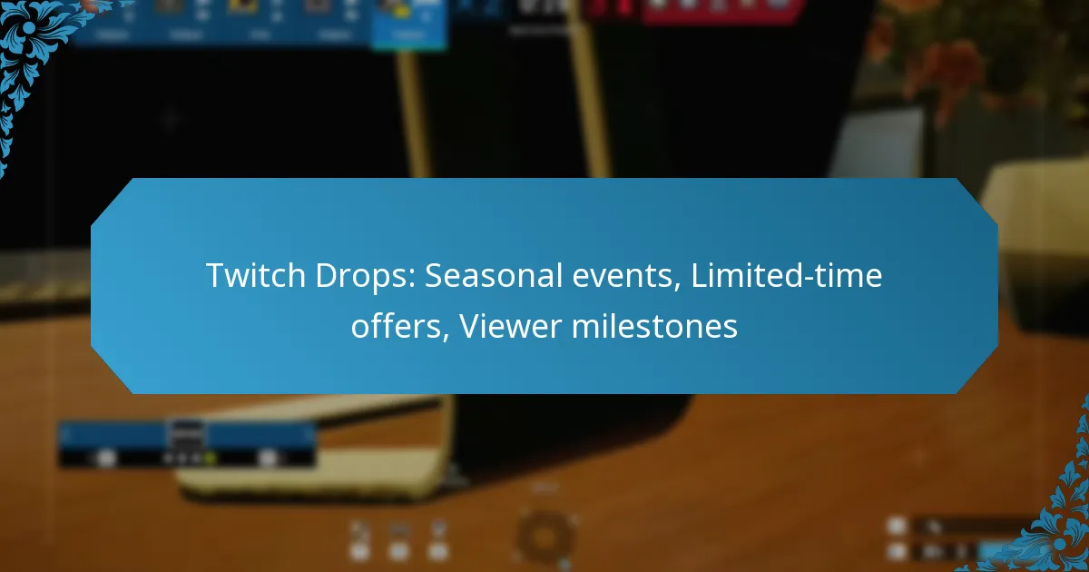 Twitch Drops: Seasonal events, Limited-time offers, Viewer milestones