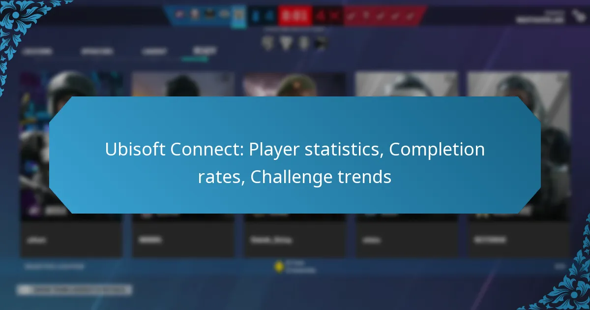 Ubisoft Connect: Player statistics, Completion rates, Challenge trends