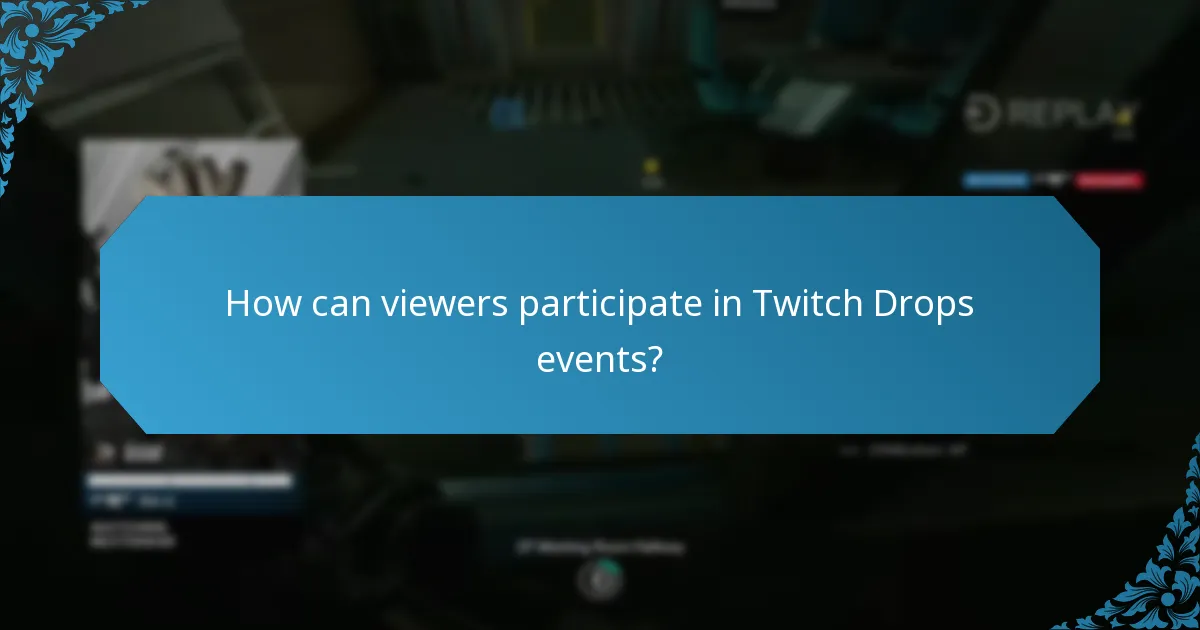 How can viewers participate in Twitch Drops events?