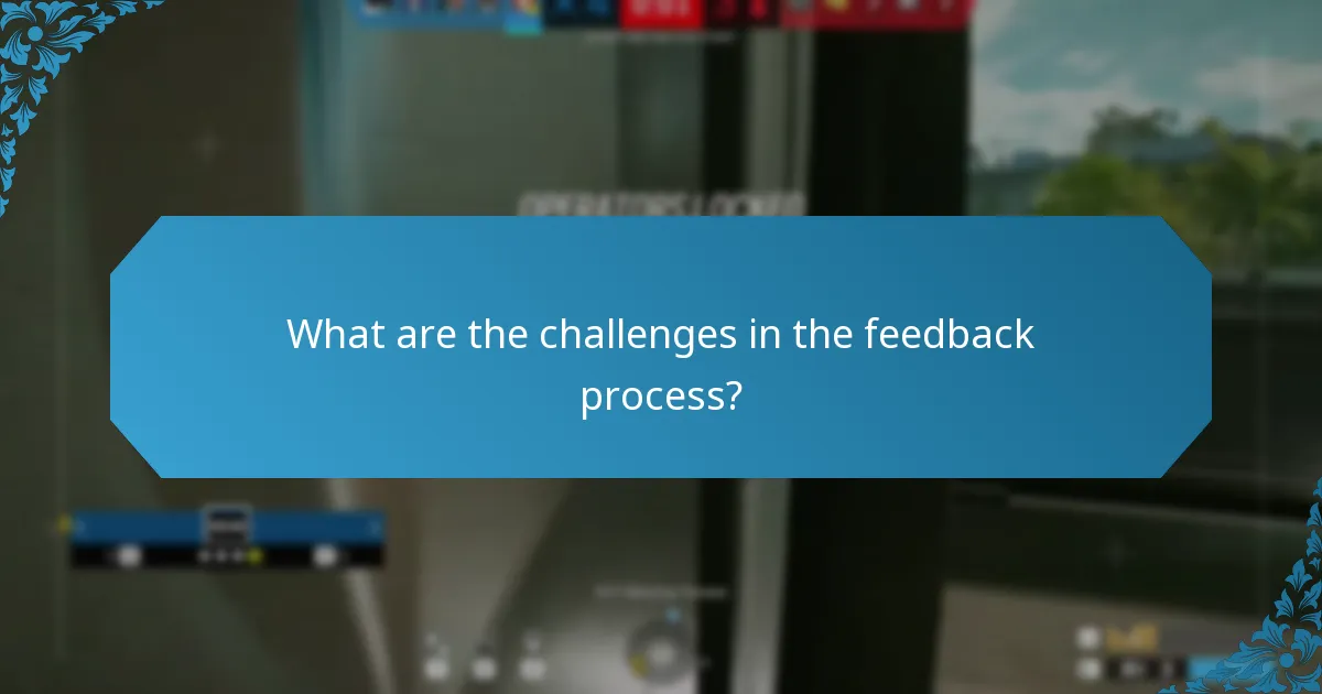 What are the challenges in the feedback process?