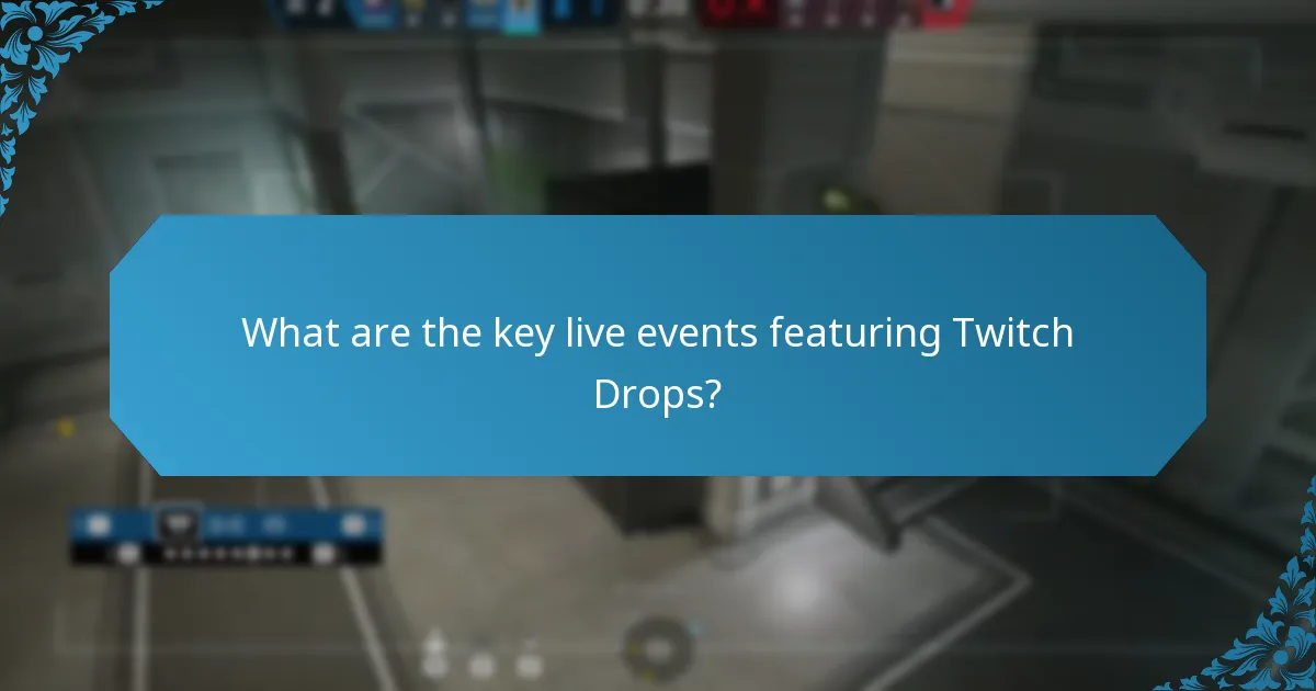 What are the key live events featuring Twitch Drops?