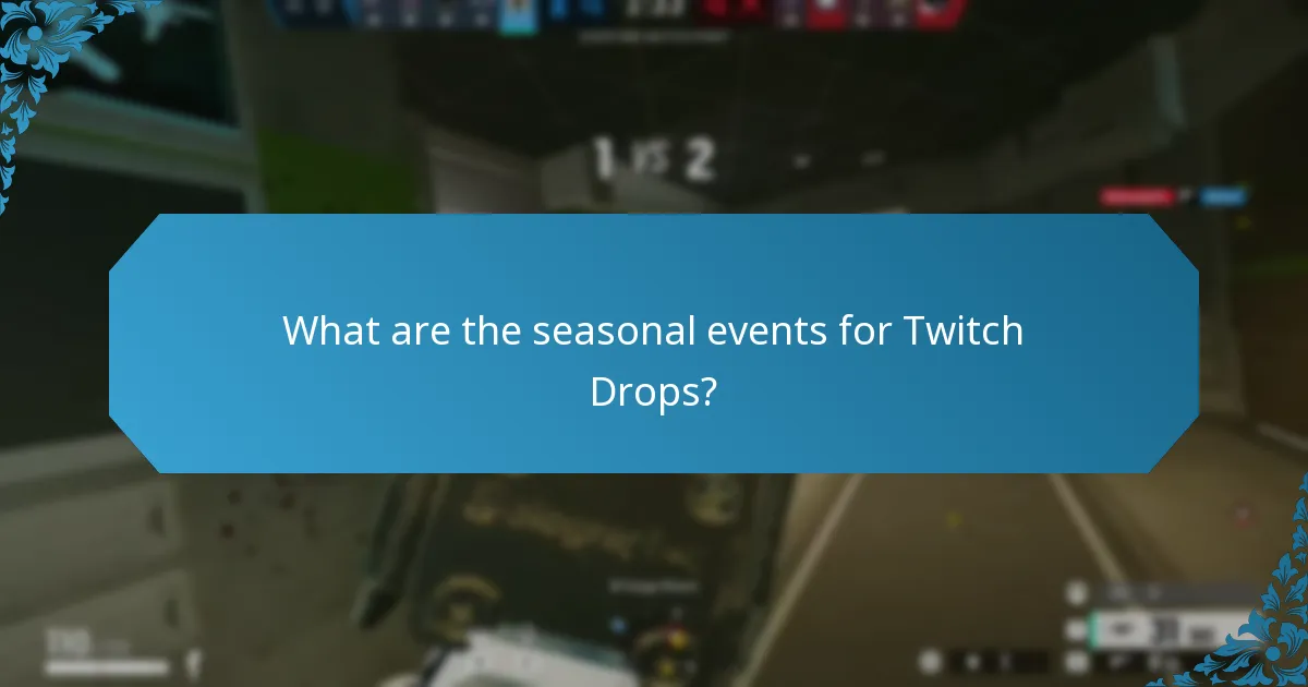 What are the seasonal events for Twitch Drops?