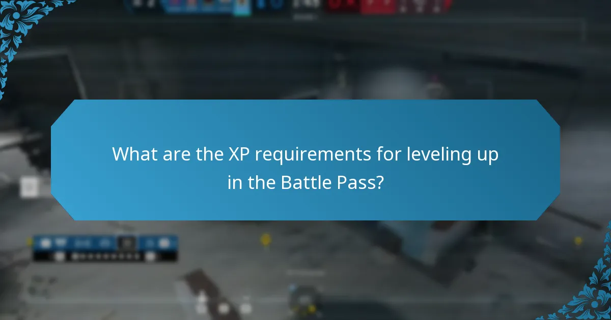 What are the XP requirements for leveling up in the Battle Pass?